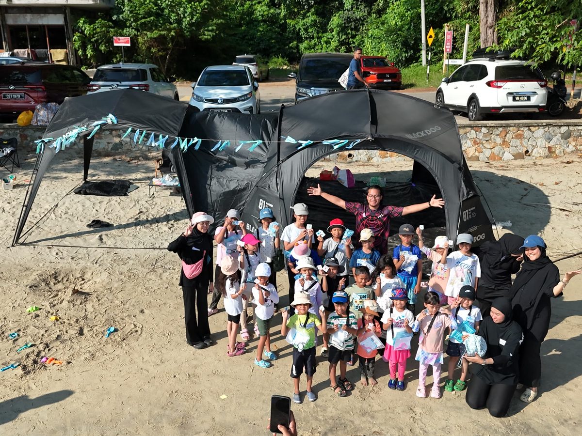 The Little Marine Scientists group at Pantai Tembeling, August 2026